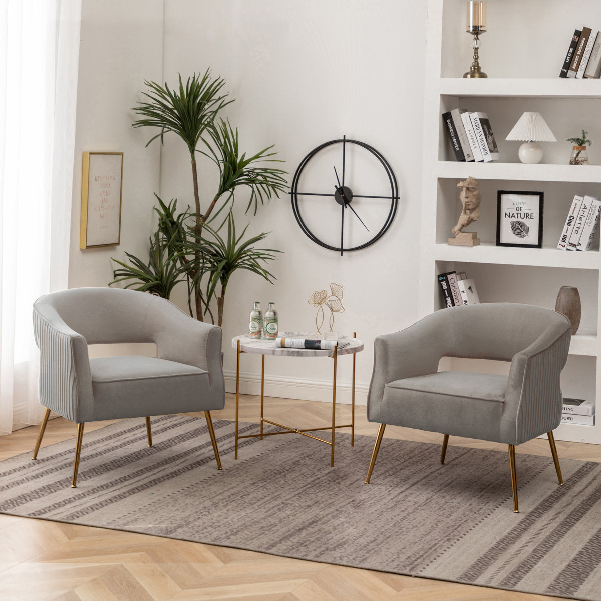 Ivory Velvet Accent Chair