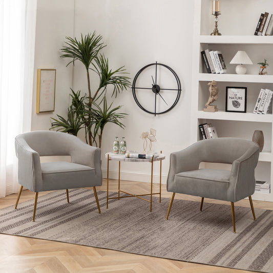 Ivory Velvet Accent Chair