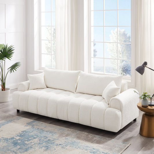 Ivory Bouclé Cloud Sofa